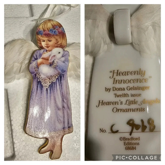 "Heavens Little Angels" Ornament Collection. Set of 3 ceramic, flat a... - Picture 3 of 9